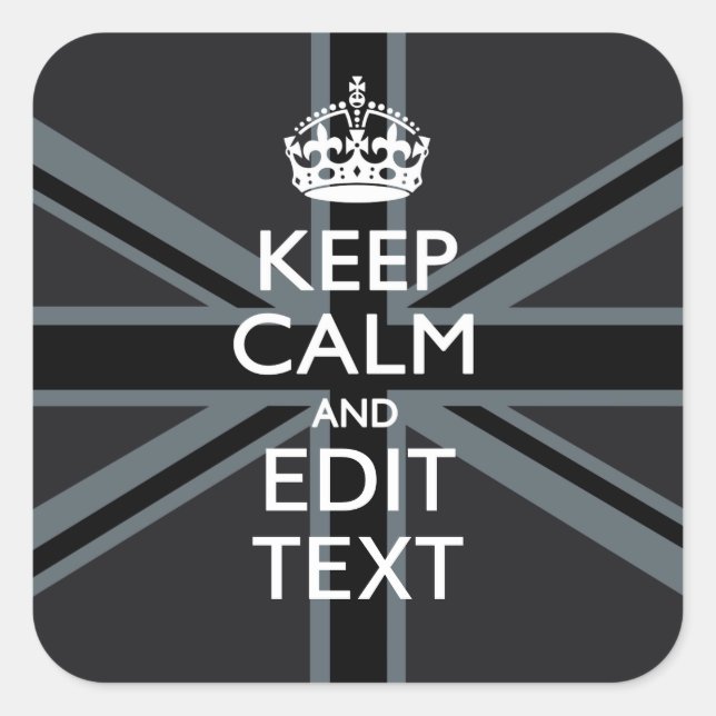 Schwarz auf Schwarz Behalten Ruhe holen Sie sich I Quadratischer Aufkleber (Vorderseite)