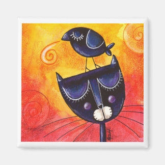 Schwarz auf Schwarz - Square Magnet