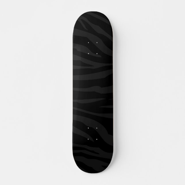 Schwarz auf schwarzem Zebra Print Comp Skateboard (Vorne)