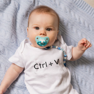 Schwarz auf Weiß Ctrl+V Einfügen Baby Strampler