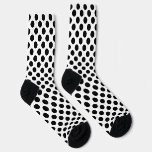 Schwarz auf weiße große Polka Docks Socken