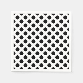 Schwarz auf weißem, großformatigem Polka-Dots-Papi Serviette
