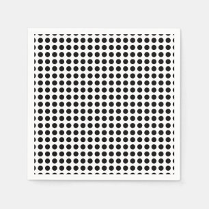 Schwarz auf weißem, mittlerem, horizontalem Polka- Serviette