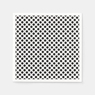 Schwarz auf weißem, mittlerem Polka Dotierpapier Serviette