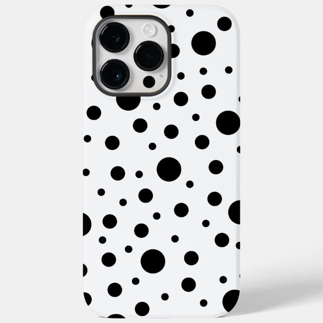 Schwarz auf weißem Polka-Dot-Muster Case-Mate iPhone Hülle (Rückseite)
