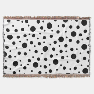 Schwarz auf weißem Polka-Dot-Muster Decke