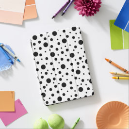 Schwarz auf weißem Polka-Dot-Muster iPad Pro Hülle