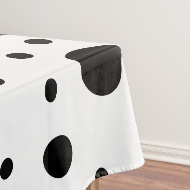 Schwarz auf weißem Polka-Dot-Muster Tischdecke (Beispiel)