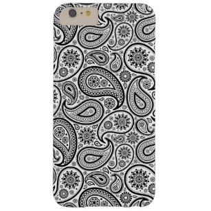 Schwarz auf weißem Retro-Paisley-Muster Barely There iPhone 6 Plus Hülle