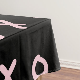 Schwarz & Baby Pink X O XO XO's Trendig Süß Tischdecke