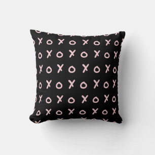 Schwarz & Baby Pink X O XO XO's Trendige Niedliche Kissen