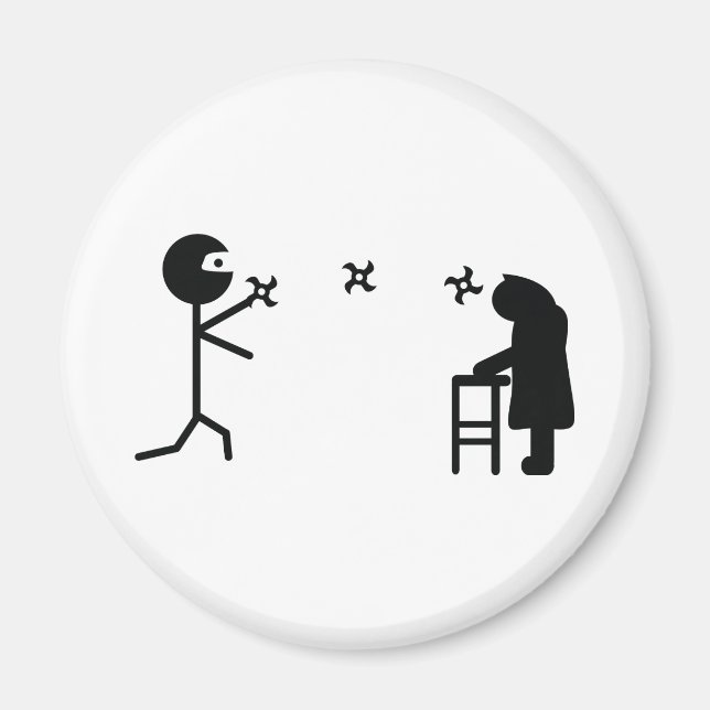 Schwarz-Bad Ninja Kampf Großmutter Magnet (Vorne)