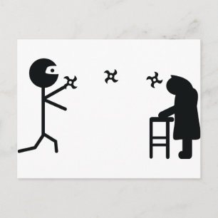 Schwarz-Bad Ninja Kampf Großmutter Postkarte