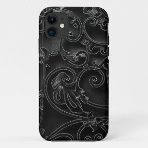 Schwarz-Barockwirbelmuster Case-Mate iPhone Hülle