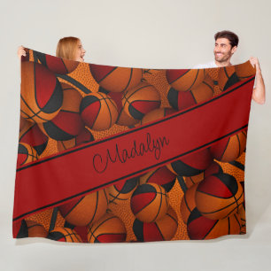 Schwarz-Basketball-Muster personalisiert Fleecedecke