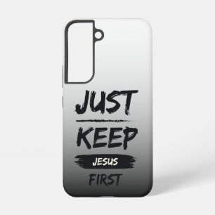 Schwarz Behalte Jesus an erster Stelle Samsung Galaxy Hülle