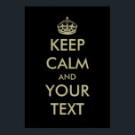 Schwarz-behalten Plakatvorlage | Anpassbar Poster<br><div class="desc">Schwarz-behalten Plakatvorlage | Anpassbarer Text auf schwarzem Hintergrund. Behalt die Ruhe und mach den Designlöffel weiter. Behalt Ruhe und Stein. Behalt Ruhe und tanze auf.</div>