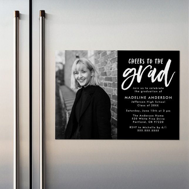 Schwarz | Beifall zur Grand Script Graduation Part Magneteinladung (Von Creator hochgeladen)