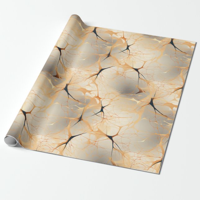 Schwarz & Beige Abstract Geschenkpapier (Ungerollt)