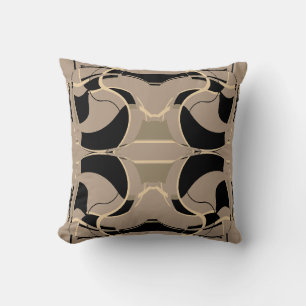 Schwarz Beige Grau Taupe Mittelmeer-Rollenmosaik Kissen