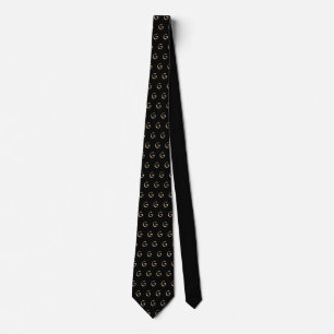 Schwarz-beige Monogramm-Muster Krawatte