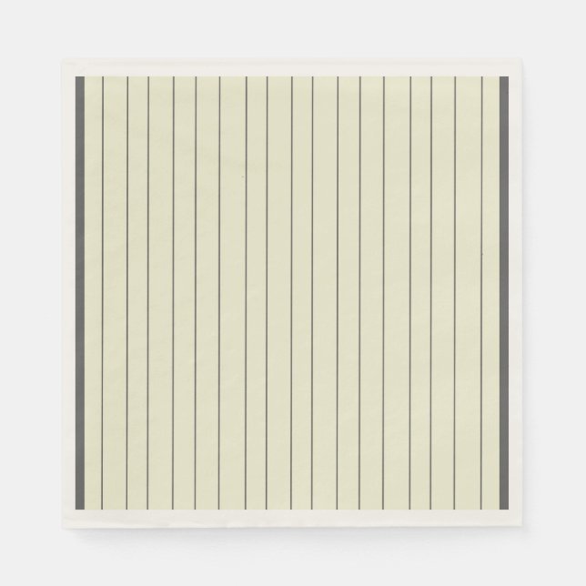 Schwarz-Beige-Muster für vertikale Streifen Serviette (Vorderseite)