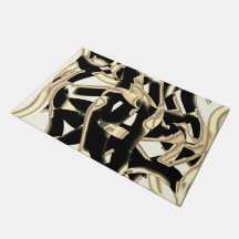 Schwarz-Beige-Schrott, zerstörte Bänder auf klarem