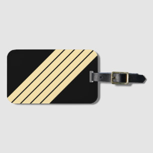Schwarz Beige Streifen 70er 80er Retro Racing Stre Gepäckanhänger
