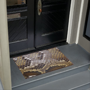 Schwarz-Beige-Tiermuster Schlangendruck Fußmatte