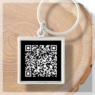 Schwarz   Benutzerdefinierter QR-Code Scannbarer S Schlüsselanhänger