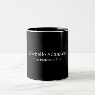 Schwarz Beruflich Schlicht Zweifarbige Tasse