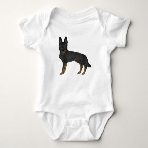 Schwarz Bi-Color Deutscher Schäferhund Braun Und S Baby Strampler