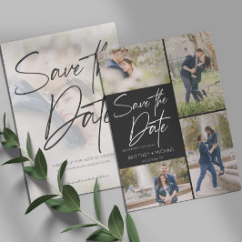 Schwarz-Bild-Collage Save The Date