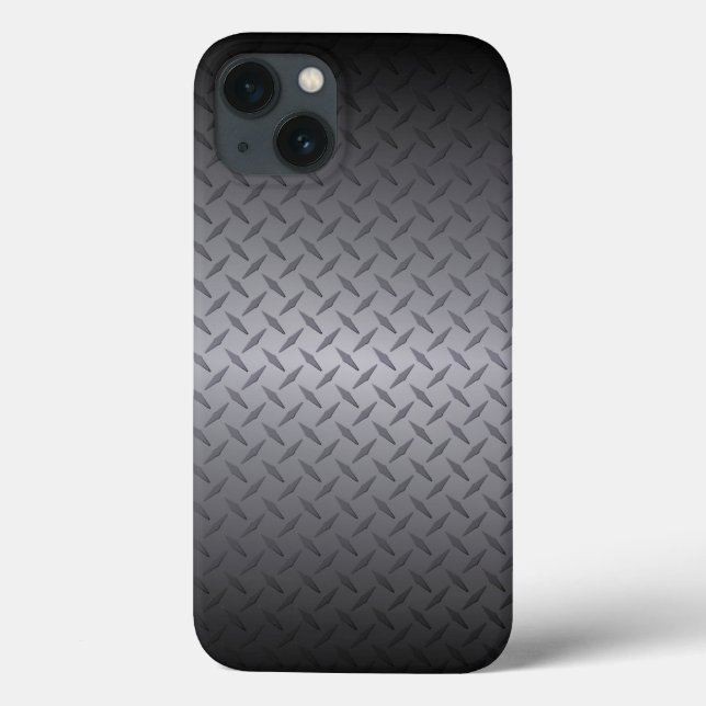 Schwarz bis Grau Diamondplate Stahl Hintergrundkun Case-Mate iPhone Hülle (Rückseite)