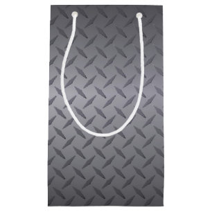 Schwarz bis Grau Diamondplate Steel Look Art Kleine Geschenktüte