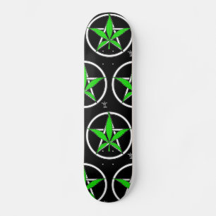 Schwarz-Blatt-Pentagramm-Skateboard Skateboard