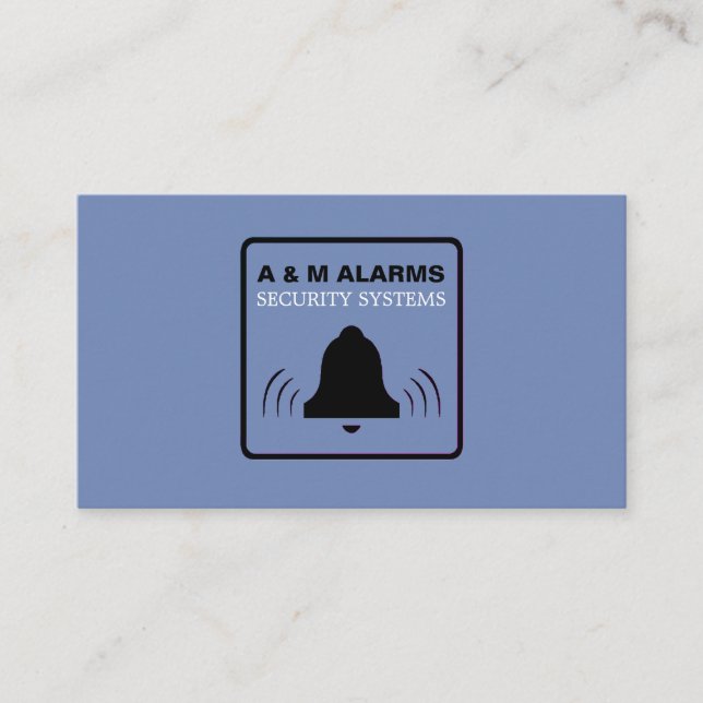 Schwarz/Blau-Alarm-Logo, Sicherheitsalarm-Service Visitenkarte (Vorderseite)