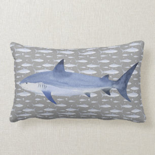 Schwarz-Blau-Aquarellfarbe Lendenkissen