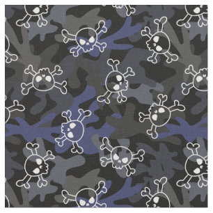 Schwarz-Blau-Camouflage-Muster Stoff