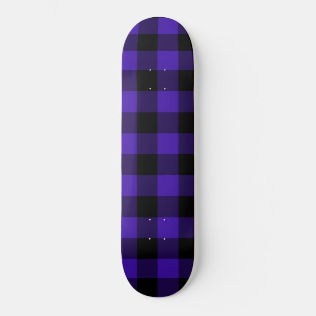 Schwarz-Blau-Checked-Skateboard Skateboard (Vorderseite)