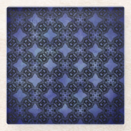 Schwarz & Blau Diamantketten Pattern Untersetzer