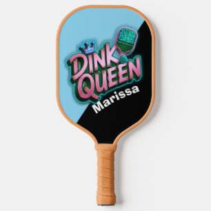 Schwarz & Blau Dink Queen Personalisierter Spieler Pickleball Schläger