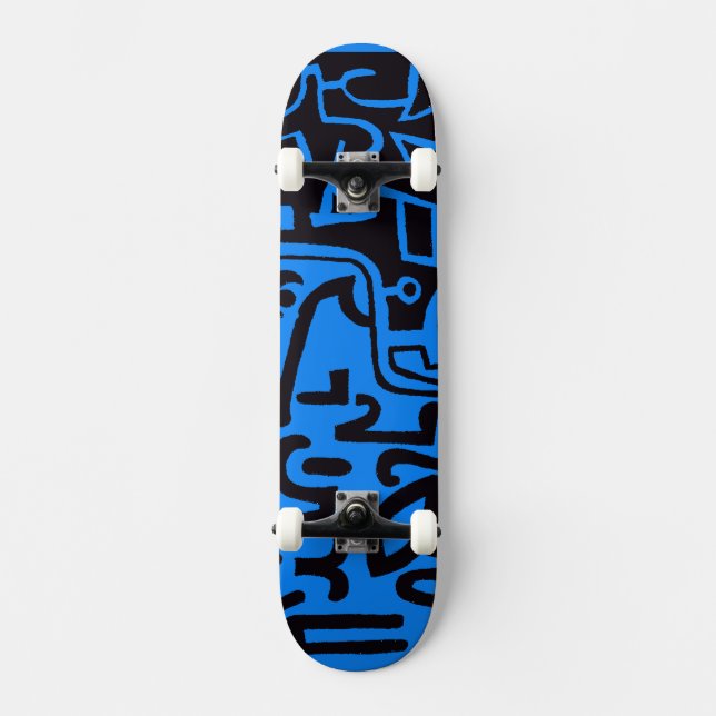 Schwarz-Blau Extreme Sports Surfer Skateboard (Vorderseite)