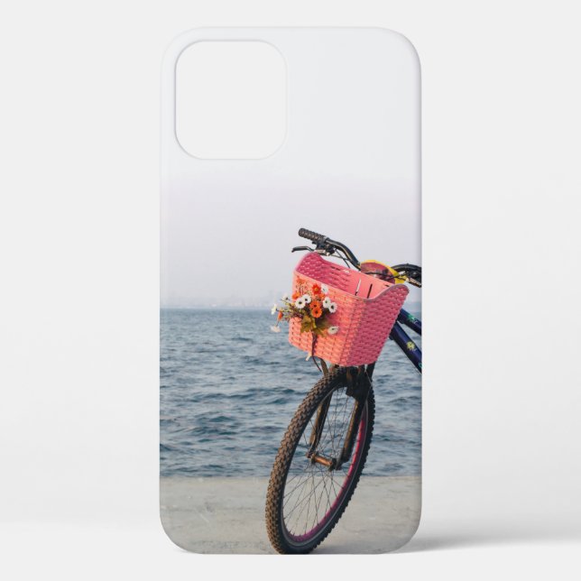 Schwarz-Blau-Fahrrad mit Korb Case-Mate iPhone Hülle (Rückseite)