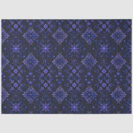 Schwarz-Blau-Flora-Schneeflocken Weihnachten Seidenpapier