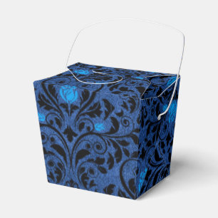 Schwarz-Blau-Gothic-Rose Damask Geschenkschachtel