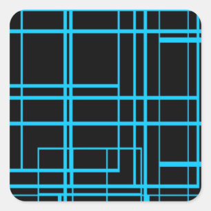 Schwarz-Blau-Laserdesign Quadratischer Aufkleber