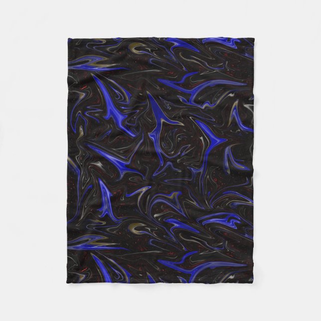 Schwarz-blau-liquefied Outer Space-Muster, Fleecedecke (Vorderseite)