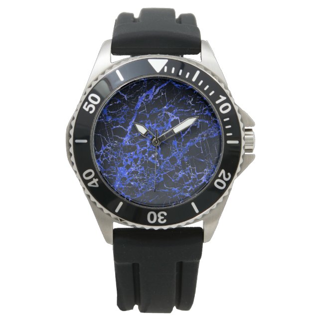Schwarz-Blau-Marmor, Armbanduhr (Vorderseite)
