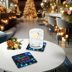 Schwarz & Blau Mitternacht Glanz Neon Leuchten Neu Untersetzer